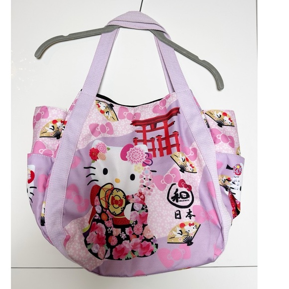 Hello Kitty X Manufatto Balloon Bag Tote Pink Kimono Tori Gates Tokyo Japan - Picture 3 of 7